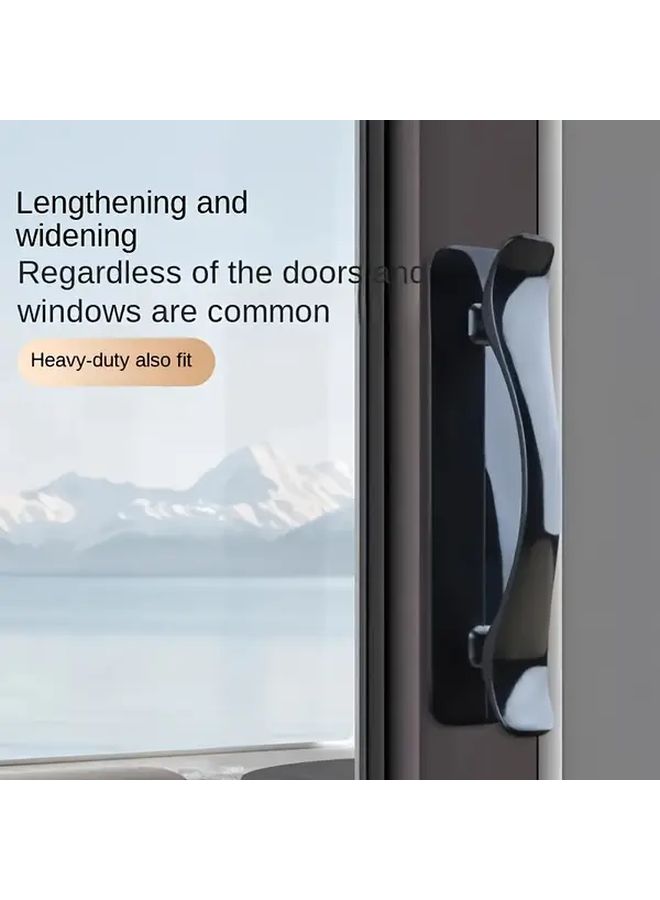 2pcs Classic Black Adhesive No Drill Handles Heavy Duty Sticky Door Clips Damage Free Installation - Image 5
