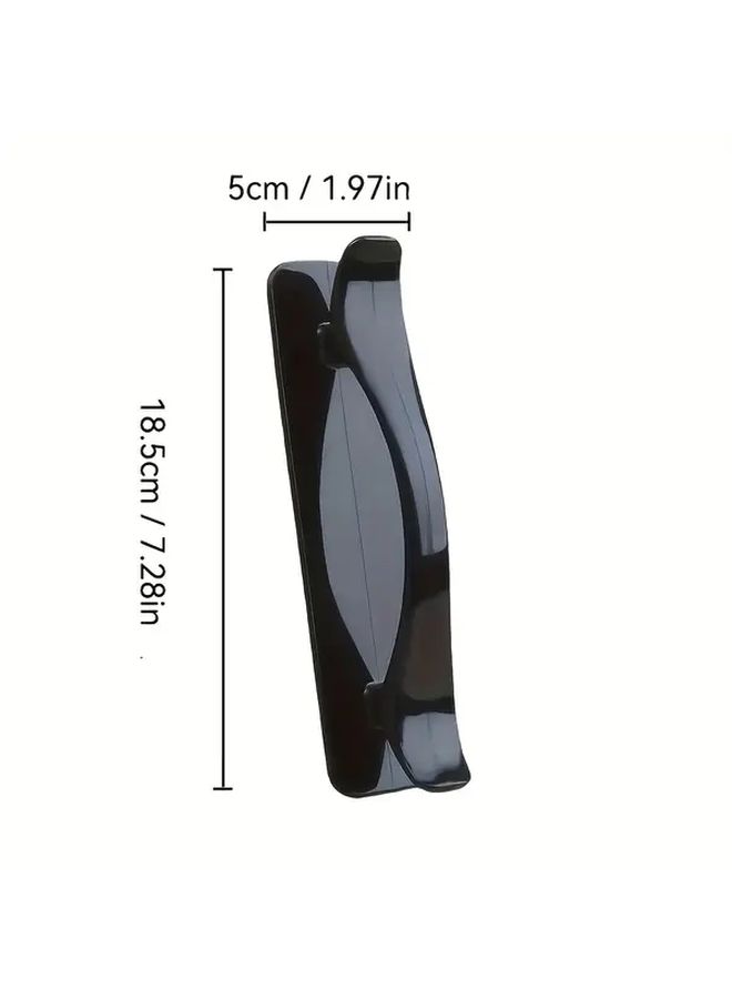 2pcs Classic Black Adhesive No Drill Handles Heavy Duty Sticky Door Clips Damage Free Installation - Image 3