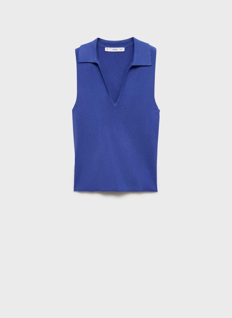 MANGO Casual Polo-Neck Knitted Top  - Image 5