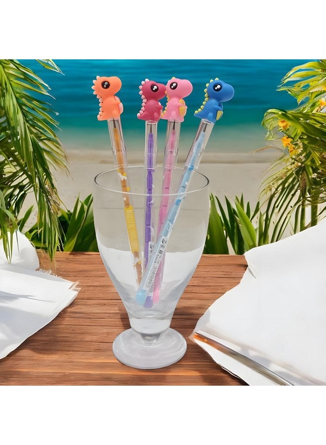 Radiance© 12 Pcs Fancy Dino Shape Bullet Pencil Kids|Stationery Pencil Set Girls, Boys| Best Birthday Return Gift (Assorted Design & Color) - Image 3