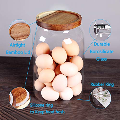 SAIOOL Egg Jar,kitchen canister， 1 Gallon Large Glass Food Storage Jars with Airtight Lid, Clear - Image 3
