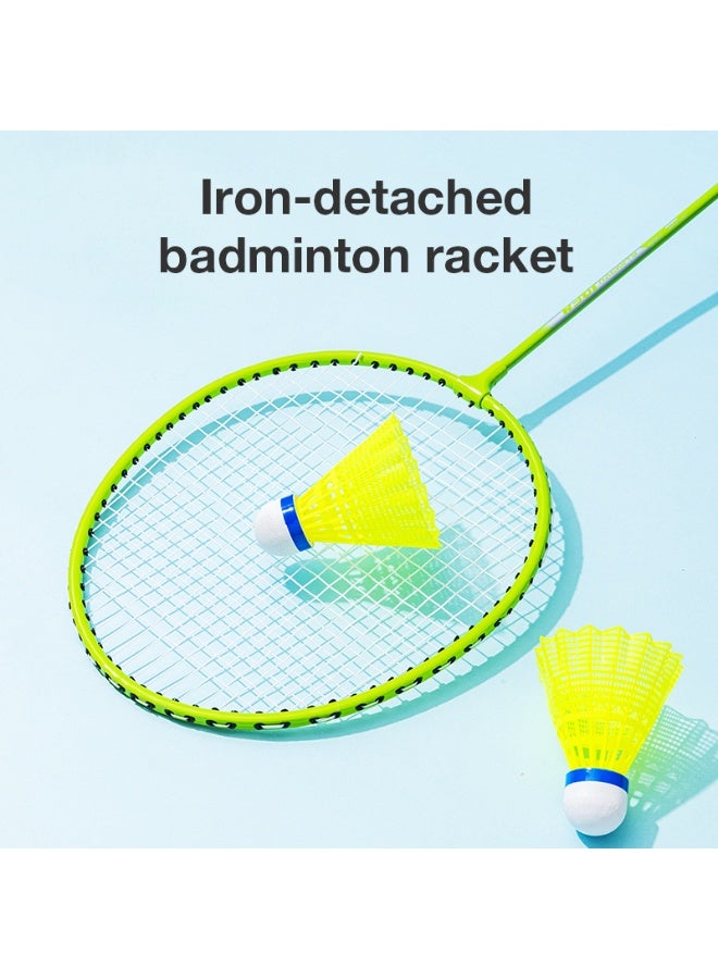 Deli Agnite Iron Split Badminton Racket (Pair) - T-Shaped Connector Design, G5 Anti-Slip Handle, Enlarged Sweet Spot & Ultra-Lightweight (660-680mm, Green) - Image 2