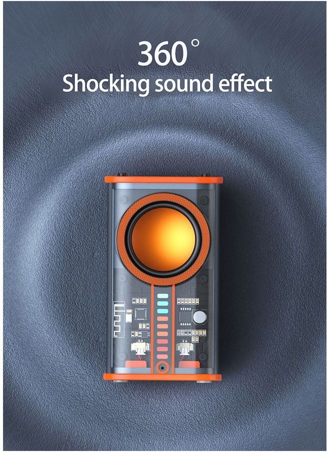 Portable Bluetooth Speaker,Mini Speaker Transparent Mecha Small Steel Cannon Bluetooth Speaker