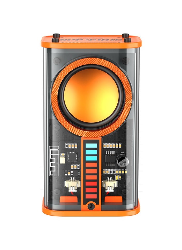 Portable Bluetooth Speaker,Mini Speaker Transparent Mecha Small Steel Cannon Bluetooth Speaker