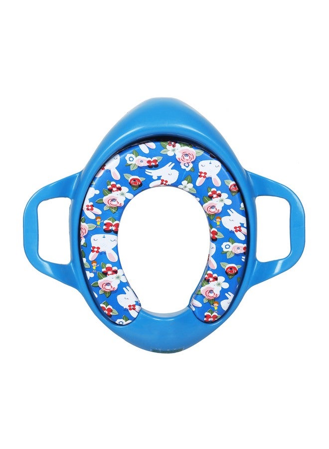 FLIPZON Plastic Premium Baby Cushioned Potty Seat, Toilet Seat With Handle For Kids (Cyan Blue) - Image 2