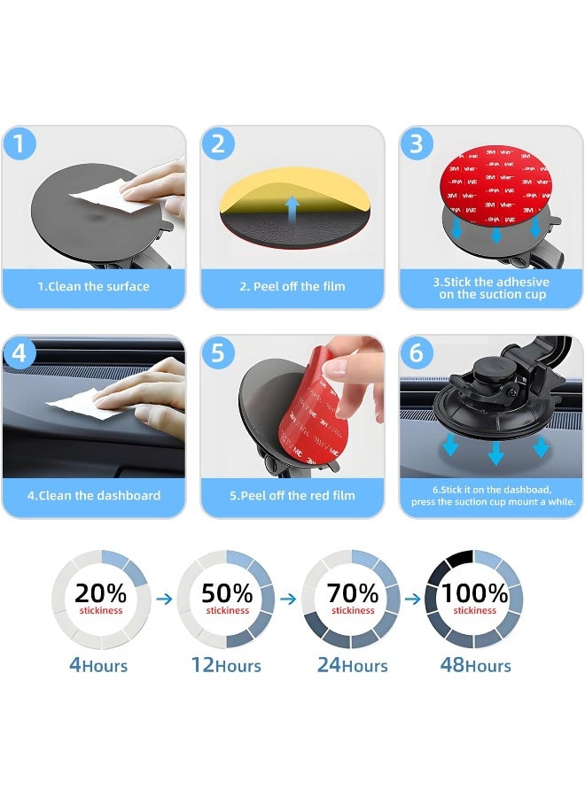 Generic Crymow 3M Double Sided Adhesive Pads, 4M Vhb Sticky Dash Cam Mounting Tape, Car Mount Sticky Pad Replacement, Heavy Duty Tape Sticker For Cars Dashboard And Daily Use, Waterproof, Heat-Resistant  - Image 3