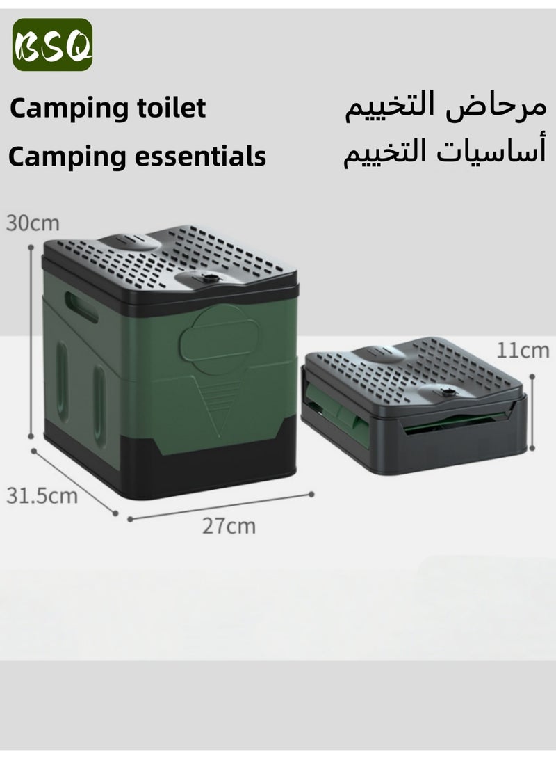 بي إس كيو مرحاض طوارئ | مرحاض تخييم متنقل | مرحاض تخييم | خيمة مرحاض | مقعد مرحاض قابل للطي للتخييم | مرحاض متنقل | مرحاض قابل للطي مطور | كرسي مرحاض خارجي | لوازم التخييم | مرحاض سفر متنقل | سعة الوزن: 450 رطلاً - Image 1