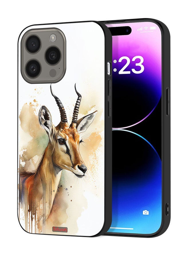 Tolwak Apple iPhone 15 Pro Max Protective Case Cover Deer Abstract Art - Image 1