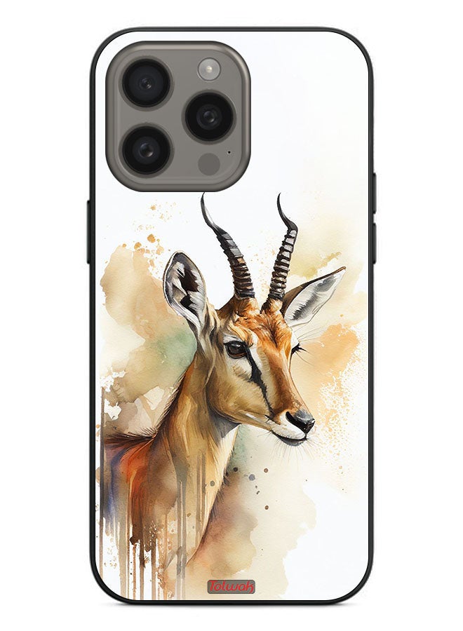 Tolwak Apple iPhone 15 Pro Max Protective Case Cover Deer Abstract Art - Image 2