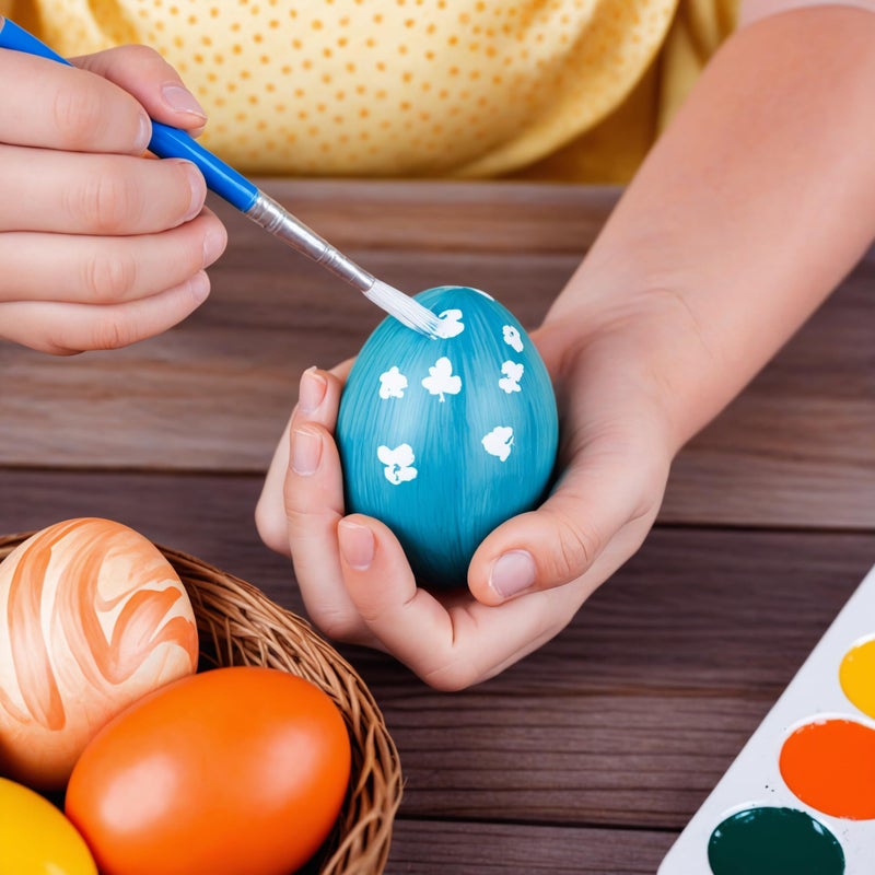 SallyFashion 15 PCS Fake Easter Eggs, Wooden Play Kitchen Egg Toys for Kids Dying Painting Egg Hunts Basket - Image 3