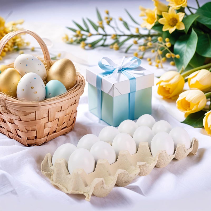 SallyFashion 15 PCS Fake Easter Eggs, Wooden Play Kitchen Egg Toys for Kids Dying Painting Egg Hunts Basket - Image 2