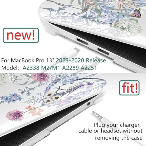 TWOLSKOO Compatible with MacBook Pro 13 inch Case 2023-2016 A2338 M2/M1 A2251 A2289 A2159 A1989 A1706, Plastic Hard Shell Cover & Keyboard Skin & Screen Protector, Dandelions - Image 2