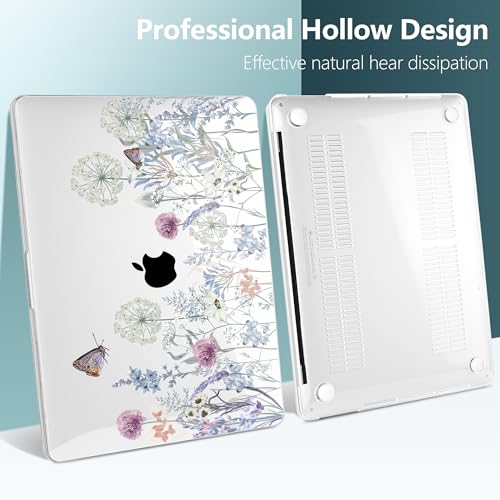 TWOLSKOO Compatible with MacBook Pro 13 inch Case 2023-2016 A2338 M2/M1 A2251 A2289 A2159 A1989 A1706, Plastic Hard Shell Cover & Keyboard Skin & Screen Protector, Dandelions - Image 5
