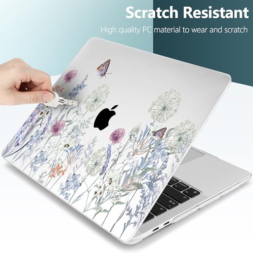 TWOLSKOO Compatible with MacBook Pro 13 inch Case 2023-2016 A2338 M2/M1 A2251 A2289 A2159 A1989 A1706, Plastic Hard Shell Cover & Keyboard Skin & Screen Protector, Dandelions - Image 4