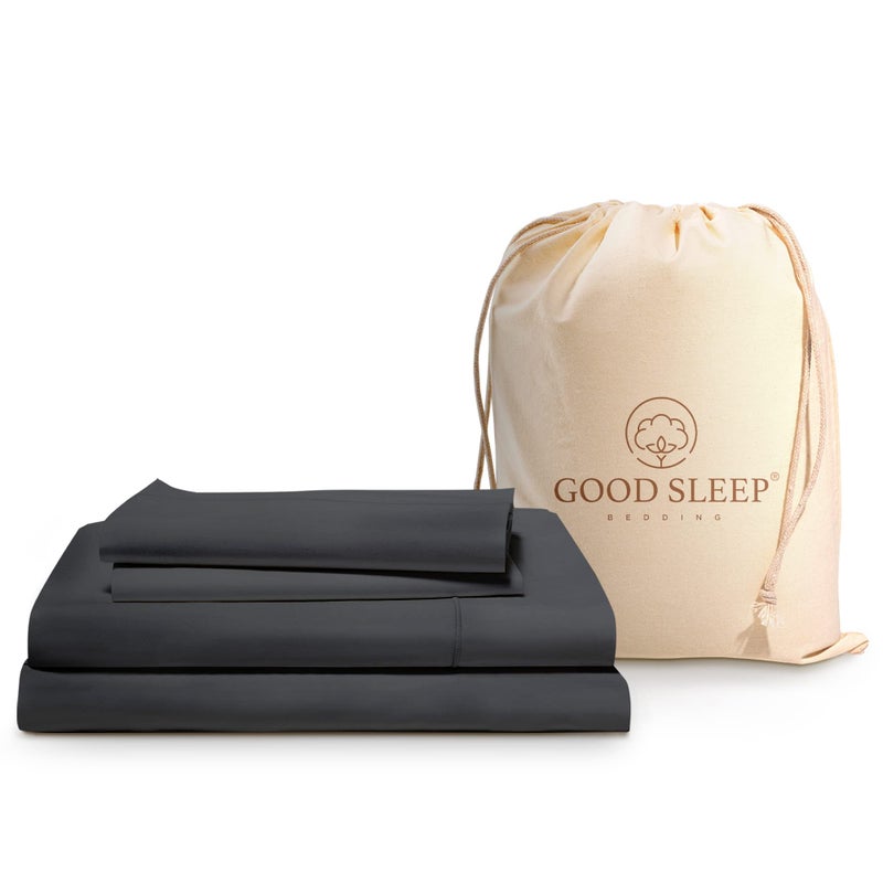 Good Sleep Bedding 100 Egyptian Cotton Queen Sheets  1000 TC Bedsheets Queen Size Bed 4 Pc Queen Bed Sheet Set Luxury Sateen Weave 16 Deep Pocket Queen Sheet Set  Dark Grey Sheets Queen Size