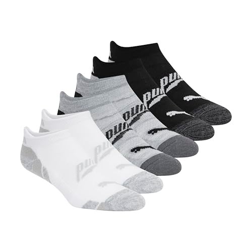 PUMA womens 6 Pack Low Cut Running Socks, White/Multi, 9 11 US - Image 1