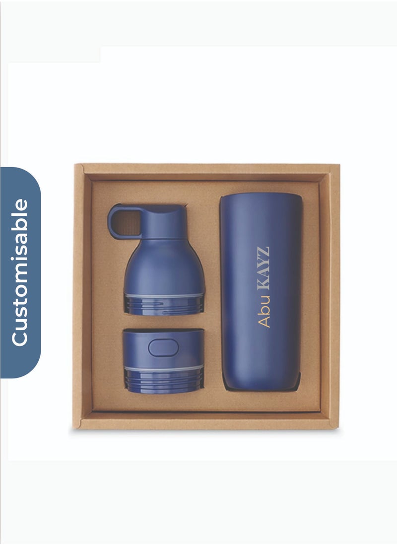 Hans Larsen Personalised RUVO - CHANGE ZERO 2-in-1 Modular Hydration Gift Set - Navy Blue  - Image 2