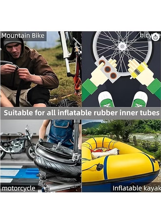 اتش واي طقم إصلاح إطارات الدراجة ثقب ، 40 قطعة بقع الإطارات و 4 قطع من المنطلق المعدني ، 3 مانع تسرب الإطارات ، 2 صمام ، 2 مخل ، 4 أنبوب مطاطي ، طقم إصلاح إطارات الدراجات ، طقم تصحيح إطارات الدراجة العملي أداة تصحيح إطارات الدراجة سهلة وسريعة الإصلاح للدراجات (55 قطعة) - Image 5