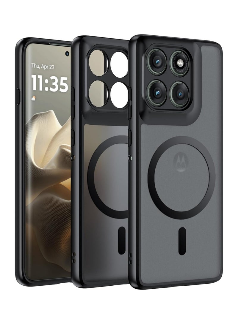 Case Magnetic for Motorola Edge 60 Stylus,【Compatible with Mag-Safe】 【Anti-Scratch】 Slim Translucent Matte Back Soft Bumper Phone Case Cover for Moto Edge 60 Stylus 5G,Black - Image 1