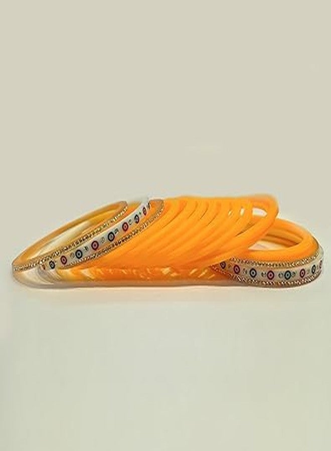 BANGLESKART Bridal Punjabi Short Chuda Set for Girl's and Women's (1 Pair) (Yellow, 2.2) - Image 5