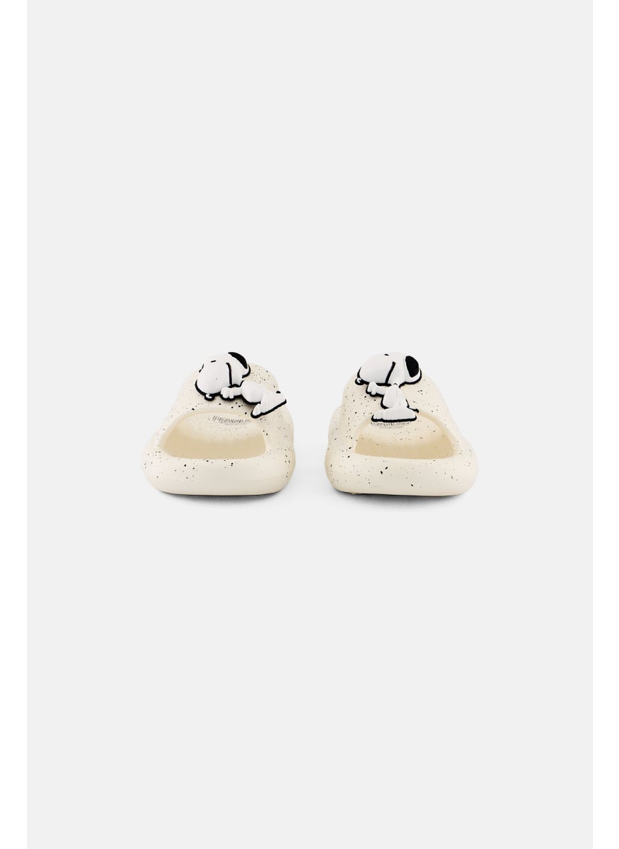 Peanuts Toddlers Boy Slip On Slides, Off White  - Image 2