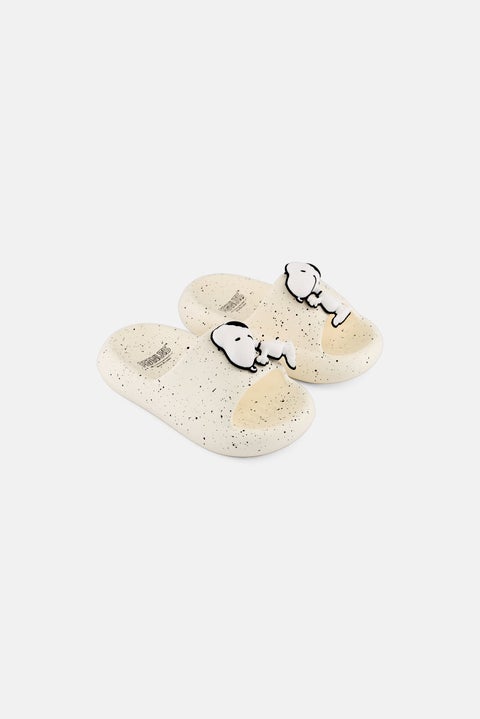 Toddlers Boy Slip On Slides, Off White