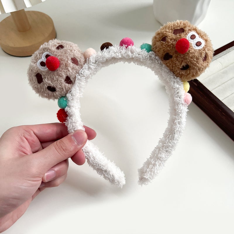 Generic Canyi Special Face Wash for Women 2024 New Autumn and Winter Headband Headband Cute Cartoon Plush Bear Kt Cat Headband G1130-4 cookie white hairband