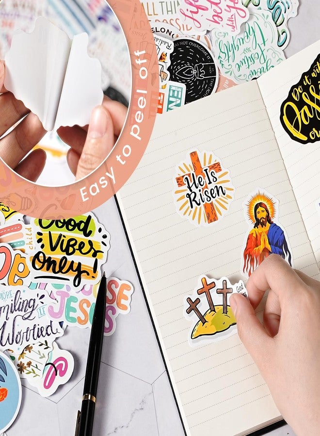 Vondafe Christian Stickers - 200Pcs Inspirational Stickers, Easter Stickers, Waterproof Planner Sticker for Water Bottle, Laptop, Planner, Journaling, Bible Verse Sticker, Christian Gifts - Colorful - Image 2
