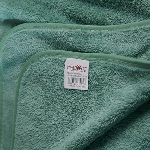 Fezora® Microfiber Towels for Bath | Towels for Bath Large Size | Bath Towel- Super & Absorbent with Hook Quick Dry | 500 GSM | 1 Piece Bath Towel for Men/Women 70 cms x 140 cms (Firozi) - Image 5