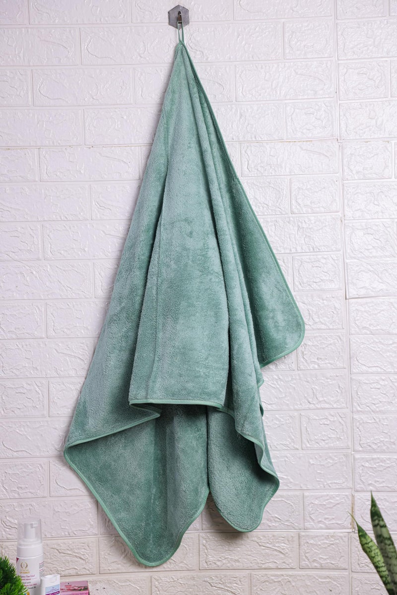 Fezora® Microfiber Towels for Bath | Towels for Bath Large Size | Bath Towel- Super & Absorbent with Hook Quick Dry | 500 GSM | 1 Piece Bath Towel for Men/Women 70 cms x 140 cms (Firozi) - Image 3