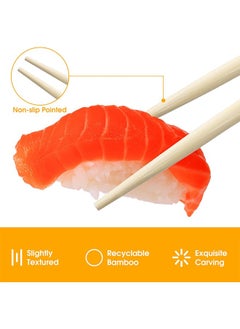 HS 100 Pairs Disposable Chopsticks, Bamboo Wooden Solid No Splinter Chopsticks, Individually Wrapped Disposable Wooden Chopstick With Paper Sleeve For Sushi, Asian Dishes, Noodles, 8.86 Inch  - Image 5