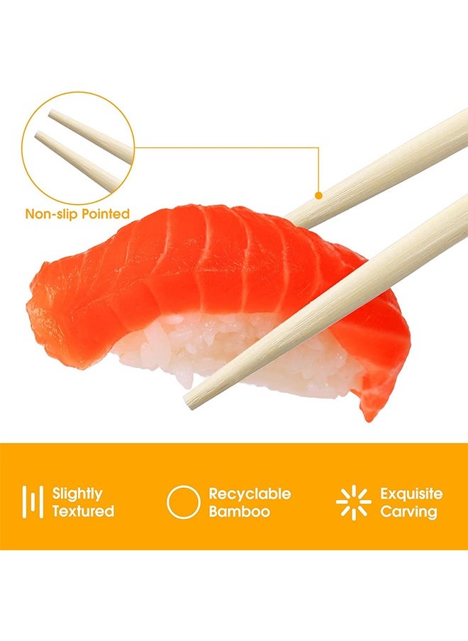 HS 100 Pairs Disposable Chopsticks, Bamboo Wooden Solid No Splinter Chopsticks, Individually Wrapped Disposable Wooden Chopstick With Paper Sleeve For Sushi, Asian Dishes, Noodles, 8.86 Inch  - Image 5