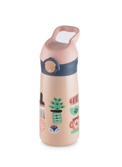 Generic Kids Stainless Steel Water Bottles with Straw 450ML Cartoon Cute Proof Insulated Water Bottle Double Wall Keep Hot Cold Drinks Thermos Toddler Bottle with for School Boys Girls  - Image 1