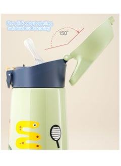 Generic Kids Stainless Steel Water Bottles with Straw 450ML Cartoon Cute Proof Insulated Water Bottle Double Wall Keep Hot Cold Drinks Thermos Toddler Bottle with for School Boys Girls  - Image 5
