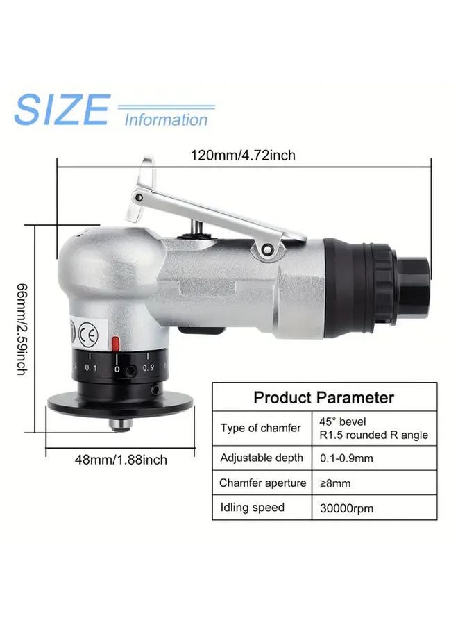 2 In 1 Mini Chamfering Machine Air Chamfer Deburring Tool For Metal Wood Black - Image 4