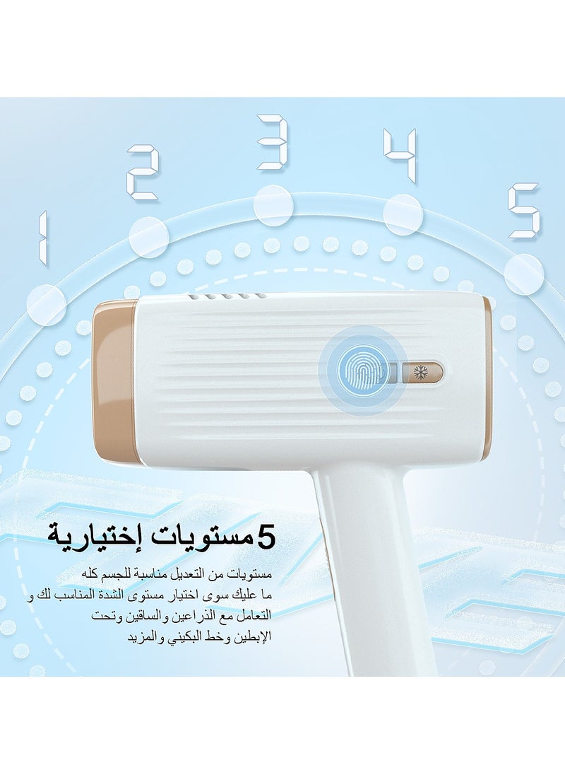 KinseiBeauty At-Home Hair Removal, IPL Hair Removal Device with Ice Cooling, 500,000 Flashes, 5 Energy Levels, Permanent Painless for Armpit Bikini Line Face Back Leg Arm  - Image 3