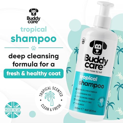 Buddycare Tropical Dog Shampoo by Buddycare Dry Skin Itchy Skin Relief for Smelly Dogs Deep Cleansing Shampoo for Dogs Puppy Sensitive Skin Dog Shampoo Conditioner with Aloe Vitamin B5 1690oz - Image 3