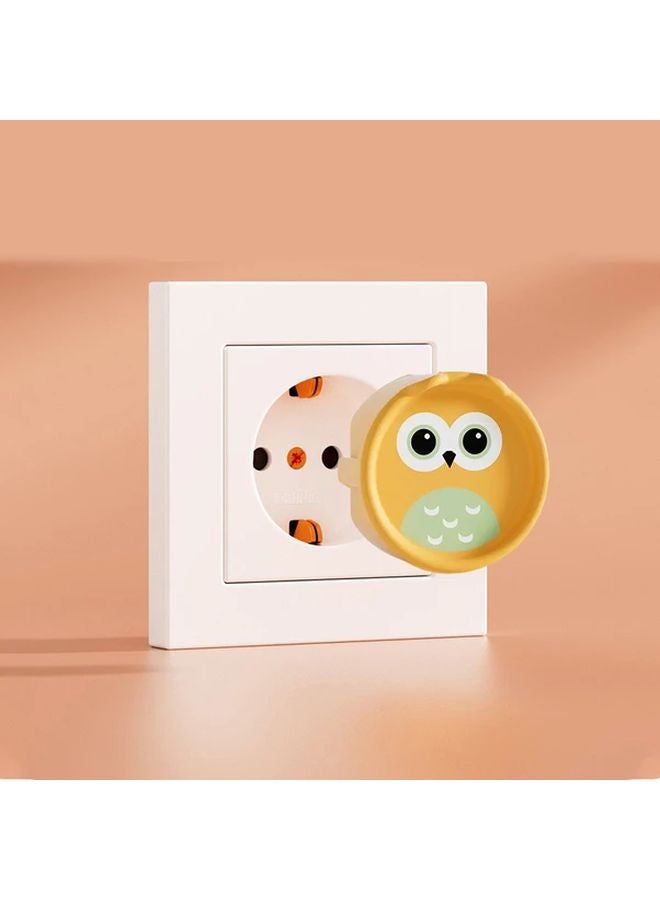 4pcs Purple Owl Design Childproof Socket Covers European Standard Dustproof Safety Caps - Image 2