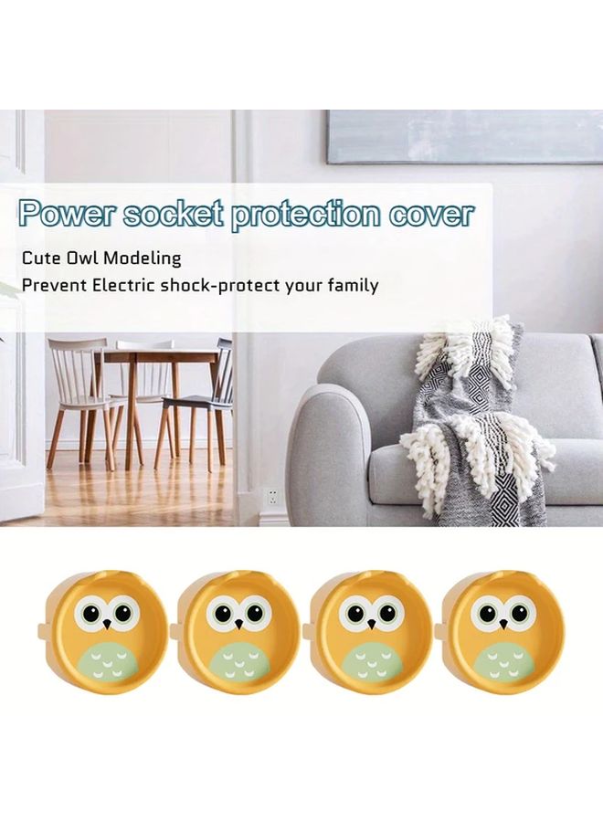 4pcs Purple Owl Design Childproof Socket Covers European Standard Dustproof Safety Caps - Image 5