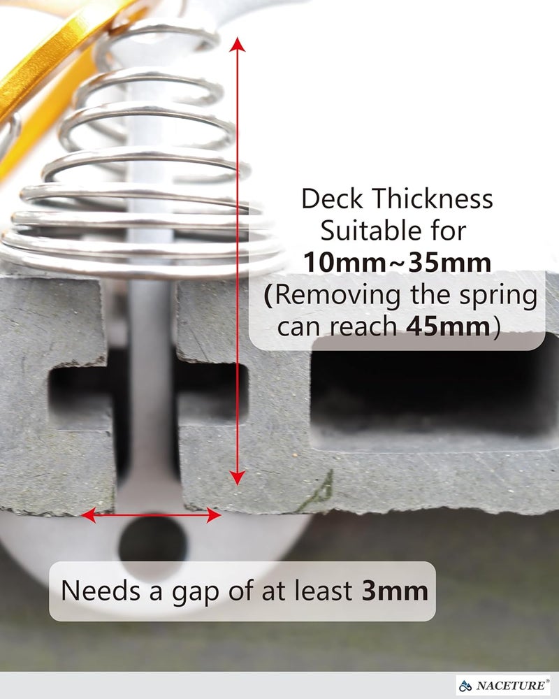 NACETURE Deck Anchors Pegs with Carabiners - Tie Down Anchor Rope Tensioner | Rope Tent Tie Down Stakes Clips, Canopy Tent Anchors Outdoor Camping Tent Accessories 10 Pack (Sliver) - Image 5