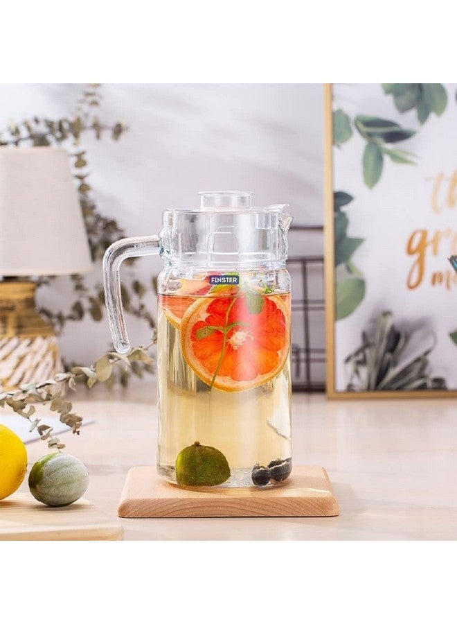 FINSTER Premium Juice and Water Glass Jug Pitcher with Lid, 1 Pcs, 1.8-Liter, Iced Tea Pitcher Water Jug Hot Cold Water, Milk and Juice Beverage Carafe, Lemon Jug. - Image 4