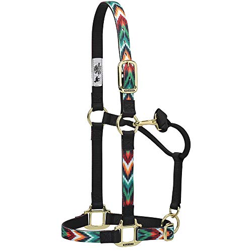 Weaver Leather Chevron Adjustable Nylon Horse Nylon Horse Halter, Large, Black/Multi - Image 1