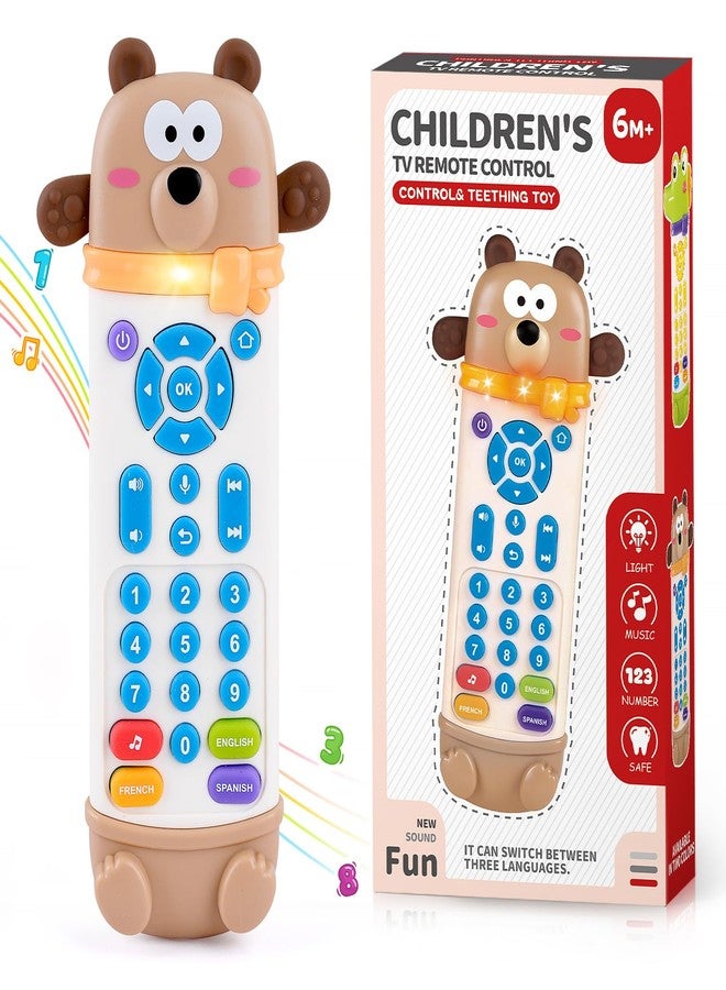 WeeHomm Baby Remote Control Toy, Remote Teether for Baby with Realistic Light and Sounds - 3 Languages (English, Spanish & French), Baby Musical Toys Gifts for Boys Girl 6 Month+ - Image 1