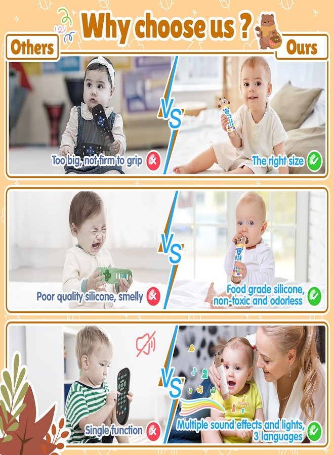 WeeHomm Baby Remote Control Toy, Remote Teether for Baby with Realistic Light and Sounds - 3 Languages (English, Spanish & French), Baby Musical Toys Gifts for Boys Girl 6 Month+ - Image 5