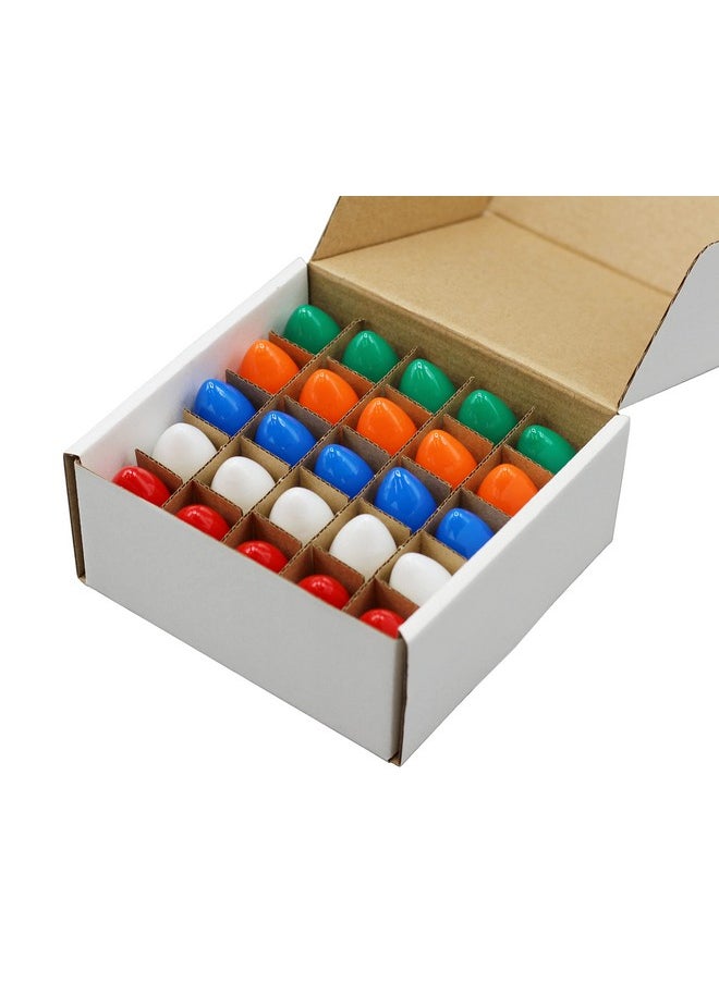 Creative Hobbies Creative Hobbies 25 Pack C7 Multicolor Christmas Light Bulbs - 7W Steady Burning Incandescent, Ceramic Multicolor, Nickel Plated Candelabra Base, Extended Life  - Image 2