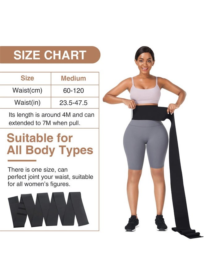 Fanski Waist Trainer, Women'S Wrapped Abdominal Exercise Belt, Slimming Thin Shaping Belt Adjustable Fat Burning Girdle (Black)  - Image 3