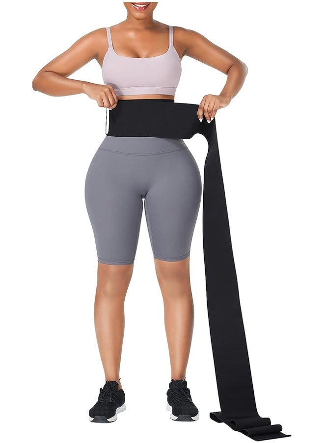 Fanski Waist Trainer, Women'S Wrapped Abdominal Exercise Belt, Slimming Thin Shaping Belt Adjustable Fat Burning Girdle (Black)  - Image 1