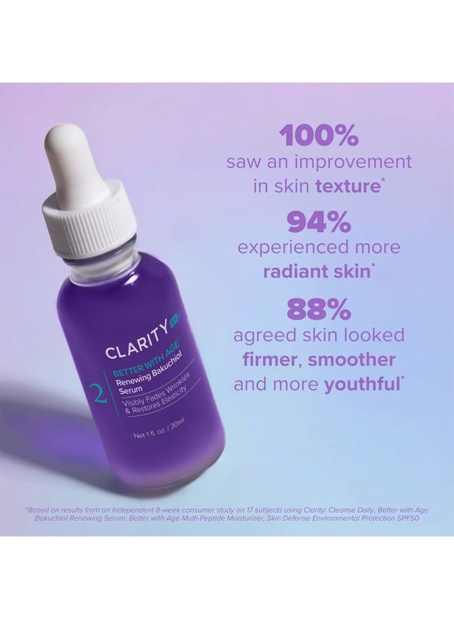 ClarityRx Better With Age Renewing Bakuchiol Face Serum for Anti-Aging, Gentle Alternative Retinol Serum, Plant Based, Cruelty Free, Paraben Free (1 fl oz) - Image 2