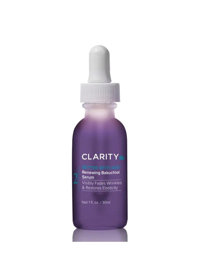 ClarityRx Better With Age Renewing Bakuchiol Face Serum for Anti-Aging, Gentle Alternative Retinol Serum, Plant Based, Cruelty Free, Paraben Free (1 fl oz) - Image 1
