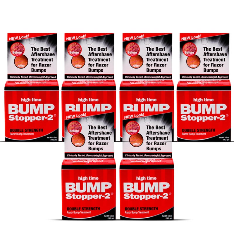 High Time Bump Stopper 2 Double Strength Razor Bump Treatment | Formulated to Relieve Razor Burn | Eliminates Ingrown Hairs | Aftershave For Men - 0.5 OZ (6 Pack) - Image 1